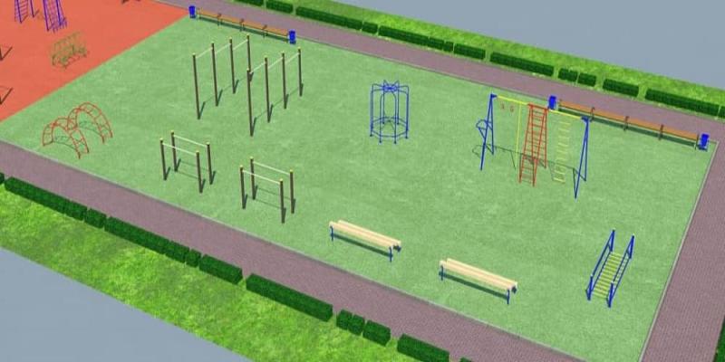 Проект детско-спортивной площадки для школы - детсада в Брянске