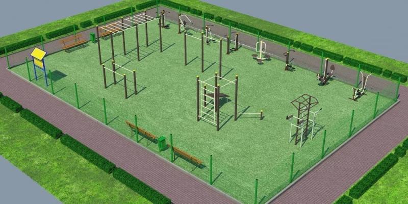 Проект спортивной воркаут площадки с уличными тренажерами - 1467400 рублей в Брянске