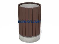 Урна деревянная круглая с бетонным основанием МАФ 1632 в Брянске