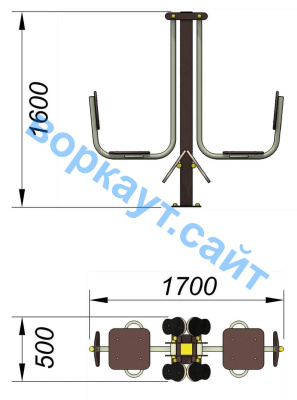 Уличный тренажер "Жим ногами горизонтальный " УТ 003 в Брянске