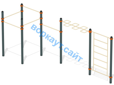 Воркаут турники с шведской стенкой и рукоходом  ВС-21 в Брянске