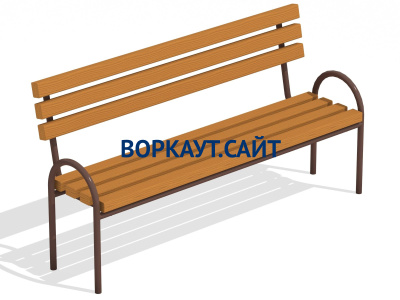 Парковая лавочка со спинкой МАФ 1605 в Брянске