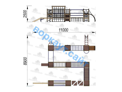 Детский спортивный комплекс Полоса препятствий ДСК 3116 в Брянске