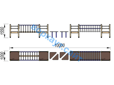 Детский спортивный комплекс Двойной мостик ДСК 3115 в Брянске