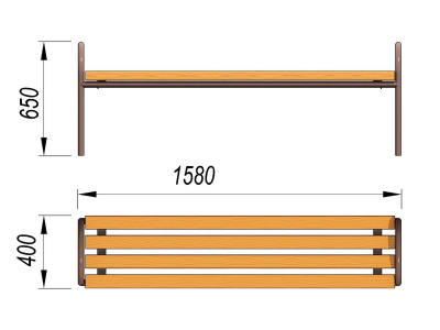 Лавочка парковая МАФ 1603 в Брянске