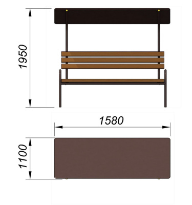 Лавочка под навесом МАФ 1607 в Брянске