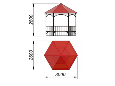 Беседка с лавками и полом МАФ 4122 в Брянске