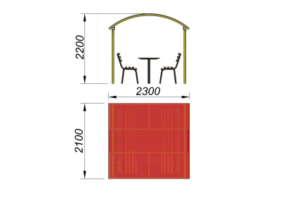 Стол и лавки под навесом МАФ 4005 в Брянске