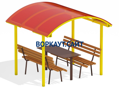 Стол и лавки под навесом МАФ 4005 в Брянске