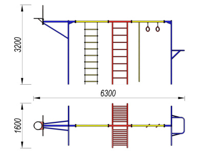Гимнастический комплекс с баскетбольным щитом МАФ 3001 в Брянске Гимнастический комплекс с баскетбольным щитом МАФ 3001 в Брянске